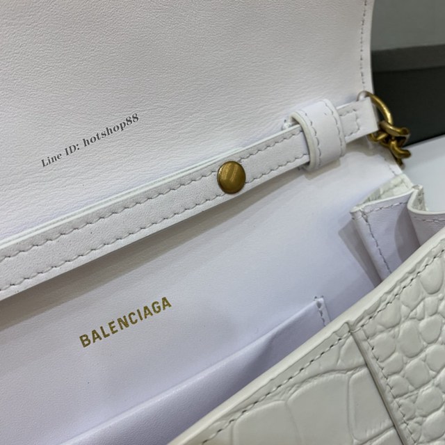 Balenciaga專櫃爆款鱷魚紋鏈條包女士肩背包 巴黎世家沙漏鏈條斜挎包 fyj1892